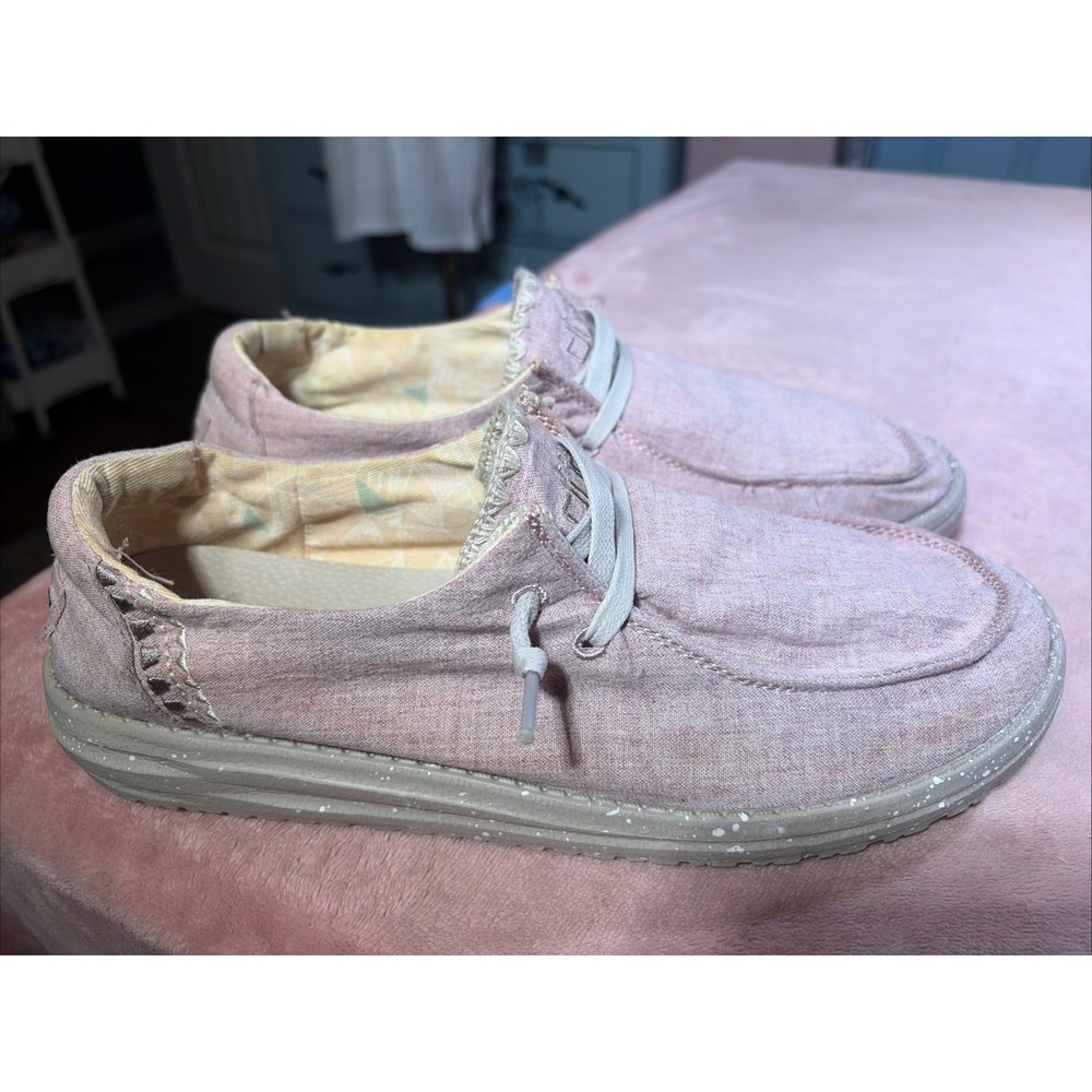 Hey Dude Shoes Womens Sz US 10 Wendy Linen Pumice Inca Casual Comfort Slip On